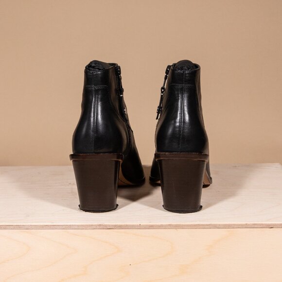 Rag & Bone Razor Black Leather Boot Size 39/9 - Picture 4 of 11